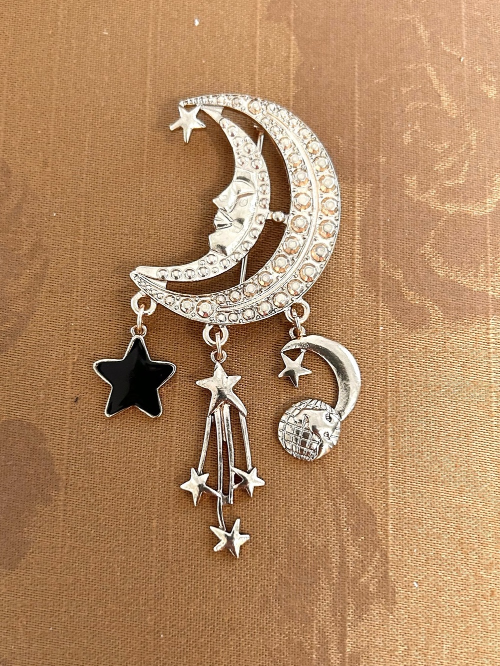Free People Celestial Dreams Gold Toned Metal Charms Brooch NWT